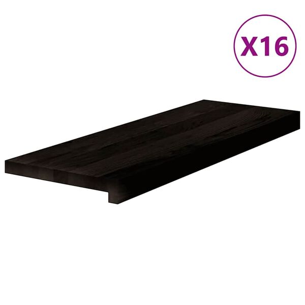 vidaXL Traptreden 16 st 70x25x2 cm massief eikenhout donkerbruin