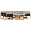 vidaXL Buiten bankenset met kussen 7 pcs Naturel en lichtgrijs