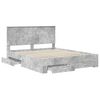 vidaXL Bedframe met hoofdeinde Beton Grijs 160 x 200 cm Bewerkt hout