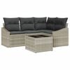 vidaXL Tuinbankenset 5 st Lichtgrijs poly rattan