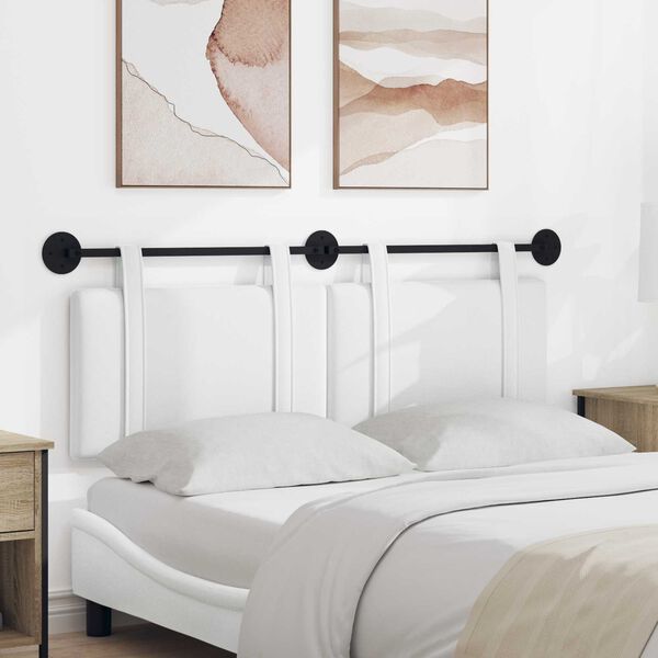 vidaXL Hangend Hoofdeinde Wandgemonteerd Wit 150 x 55 x 5 cm Stof