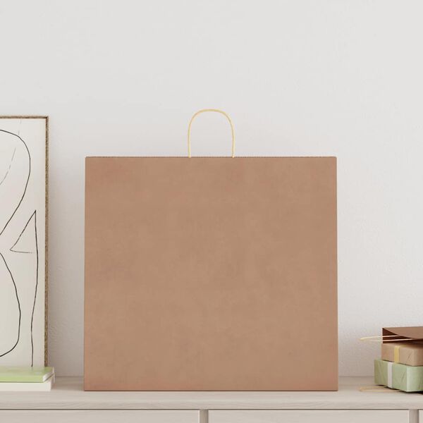 vidaXL Papieren zakken 250 st met hengsels 54x15x49 cm bruin