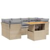 vidaXL 7-delige Loungeset met kussens poly rattan beige