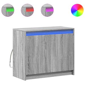 vidaXL Dressoir met LED 72x34x61 cm bewerkt hout grijs sonoma eiken