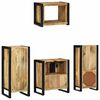 vidaXL Badkamermeubelset 4 pcs Bruin en zwart Massief Mango Hout