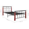 vidaXL Bedframe metaal en massief eikenhout 90x200 cm