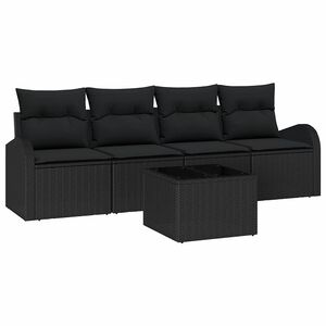vidaXL Tuin Sofa Set Zwart 55 x 55 x 37 cm poly rattan