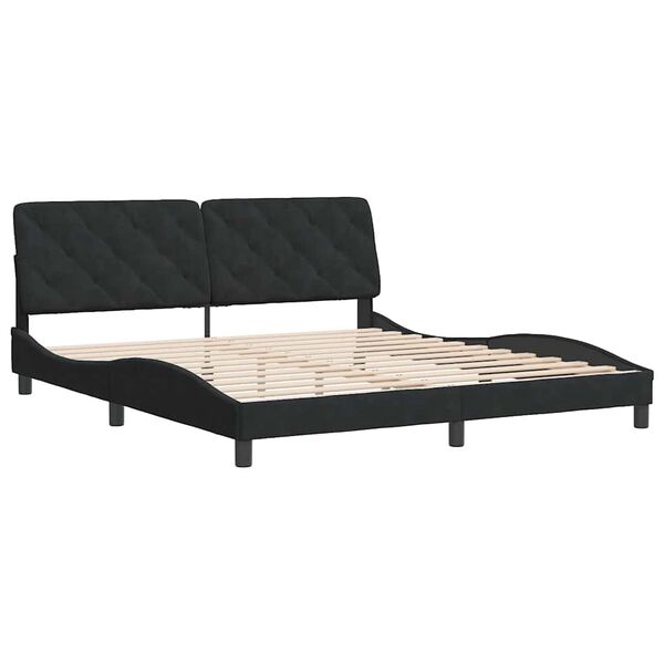vidaXL Bedframe zonder matras 180x200 cm fluweel zwart