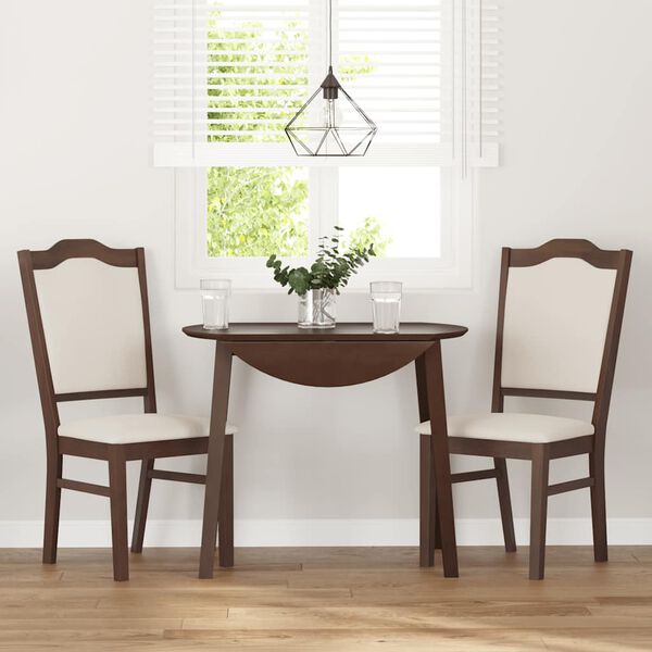 vidaXL Eetkamerstoelen met kussens 2 stuks bruin massief hout rubber