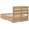 vidaXL Bedframe met lade Artisan Eiken 120 x 190 cm Bewerkt hout