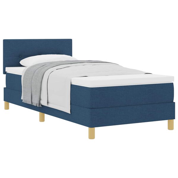 vidaXL Boxspringbed met kussen met hoofdeinde Blauw 80 x 200 cm Stof