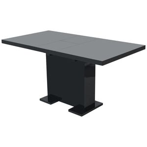 vidaXL Eettafel uitschuifbaar hoogglans zwart