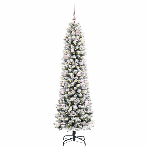 vidaXL Kunstkerstboom met 150 LED Wit 150 cm PVC en Metaal en Plastic