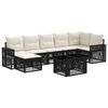 vidaXL Tuinbankenset 8 st Zwart en Cream Wit poly rattan