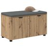 vidaXL Halbank met kussen met opslag Artisan Eiken 80 x 46 x 46 cm