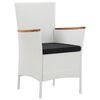 vidaXL 7-delige Tuinset poly rattan wit
