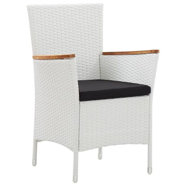 vidaXL 7-delige Tuinset poly rattan wit