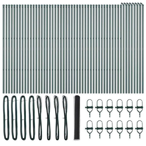 vidaXL Afrasteringspaal Grijs 100 x 1,2 m (25 mm gaas) Staal en PVC