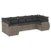 vidaXL 7-delige Loungeset met kussens poly rattan grijs