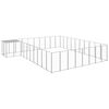 vidaXL Hondenkennel 25,41 m&sup2; staal zilverkleurig