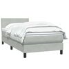 vidaXL Boxspring met matras fluweel lichtgrijs 80x220 cm