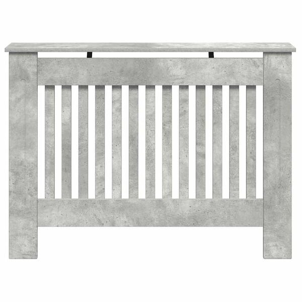 vidaXL Radiatorafdekking Beton Grijs 112 x 19 x 81,5 cm Bewerkt hout