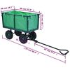 vidaXL Tuinwagen 350 kg groen