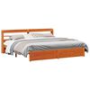vidaXL Bedframe met hoofdeinde Wasbruin 200 x 200 cm Massief Vurenhout