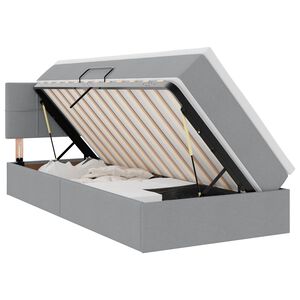 vidaXL Opbergbed met LED met matras Lichtgrijs 90 x 200 cm Stof