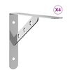 vidaXL Plankdragers 4 st 23,5x2,5x15,5 cm roestvrijstaal zilverkleurig