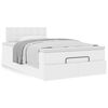 vidaXL Ottoman bed met matras 120x190 cm kunstleer wit