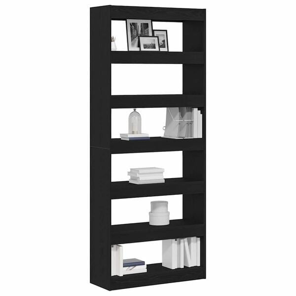 vidaXL Boekenkast met plank Zwart Eiken 80 x 30 x 198 cm Bewerkt hout