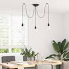 vidaXL Hanglamp met 3 lamphouders E27 metaal zwart