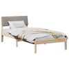 vidaXL Bedframe Bruin en taupe 90 x 200 cm Massief grenenhout