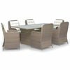 vidaXL 7-delige Tuinset poly rattan bruin