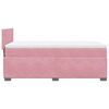 vidaXL Boxspring met matras fluweel roze 90x190 cm