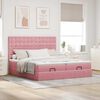 vidaXL Ottoman bed met matrassen 160x200cm fluweel roze