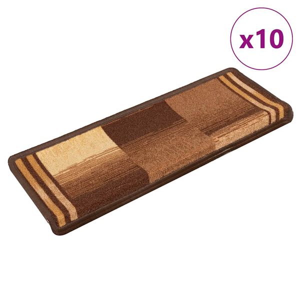 vidaXL Trapmatten zelfklevend 10 st 65x21x4 cm bruin