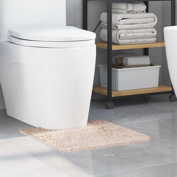 vidaXL Antislip Badmat met Toilet Cut Cr&egrave;me 50 x 50 cm PP