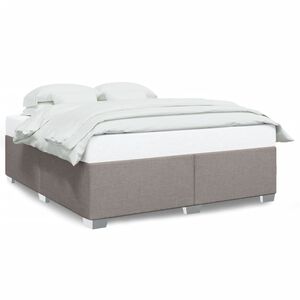 vidaXL Bedframe zonder matras stof taupe 200x200 cm