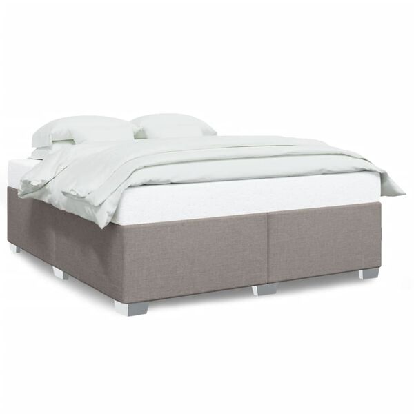 vidaXL Bedframe zonder matras stof taupe 200x200 cm