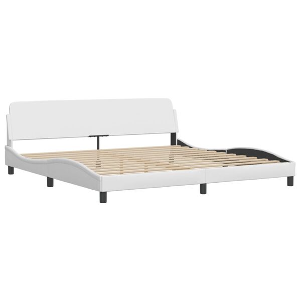 vidaXL Bed "Viana" met matras kunstleer wit 200x200 cm
