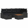 vidaXL Tuinbankenset 7 st Zwart poly rattan