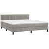 vidaXL Boxspring met matras en LED fluweel lichtgrijs 160x200 cm