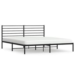 vidaXL Bedframe met hoofdbord metaal zwart 180x200 cm