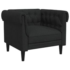 vidaXL Fauteuil Chesterfield-stijl stof zwart