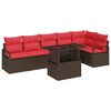 vidaXL Tuin Sofa Set 7 st Bruin Poly riet
