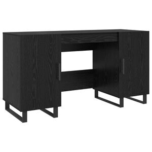 vidaXL Bureau Zwart eiken Bewerkt hout 140 x 50 x 75 cm