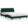 vidaXL Bed met matras "Dover" fluweel donkergroen 140x190 cm