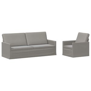 vidaXL Bankstel 2 pcs Lichtgrijs fluweel